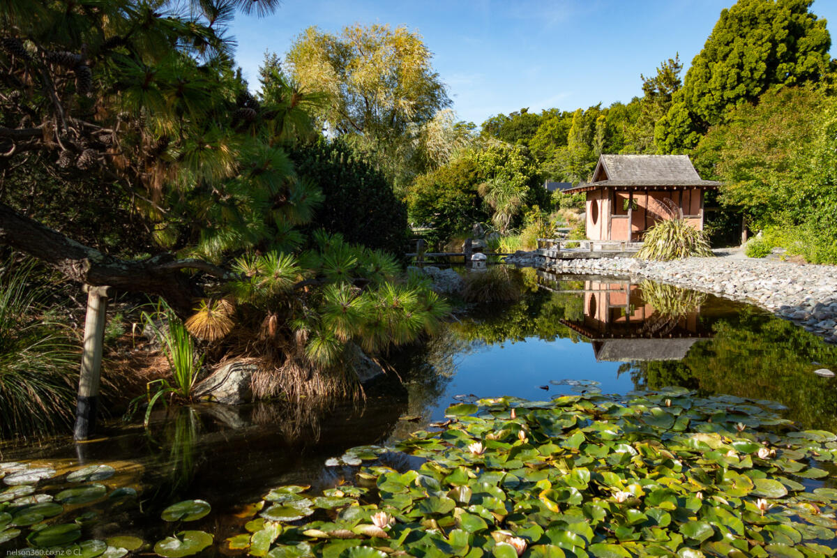 Miyazu Garden Nelson Tea House Pond