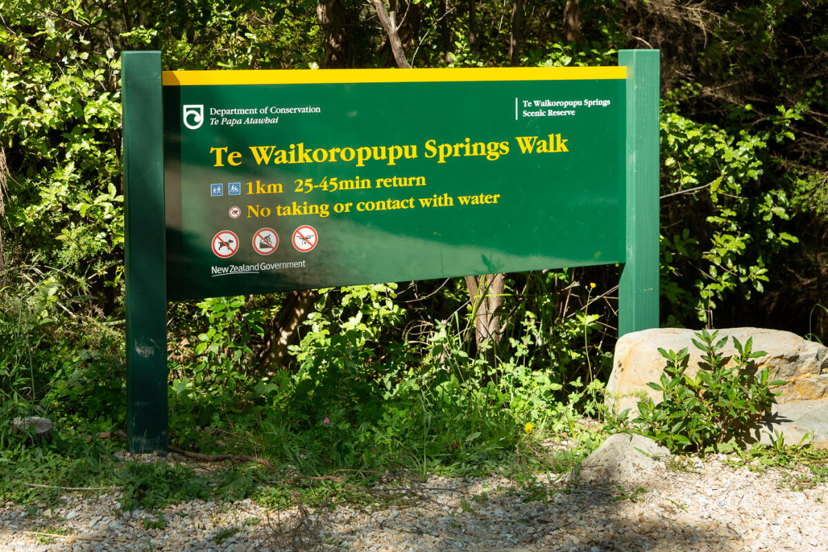 Pupu Springs DOC Sign