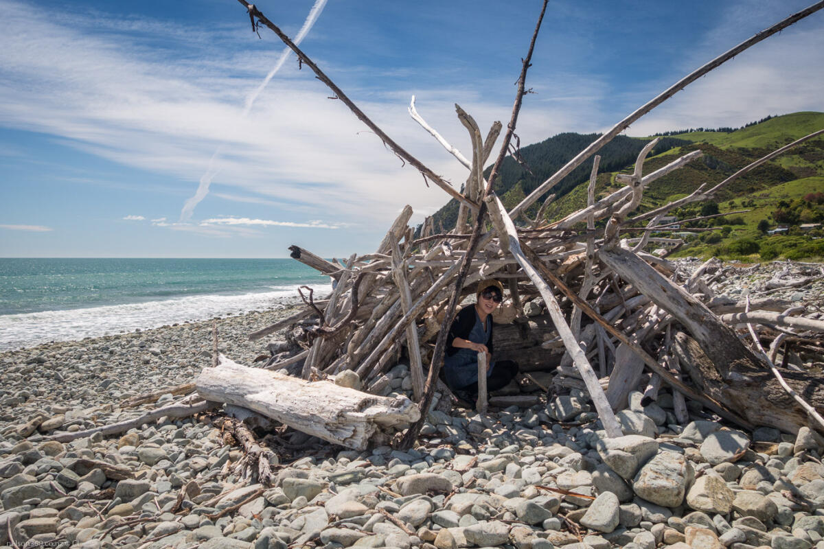 Boulder Bank Driftwood Teepee
