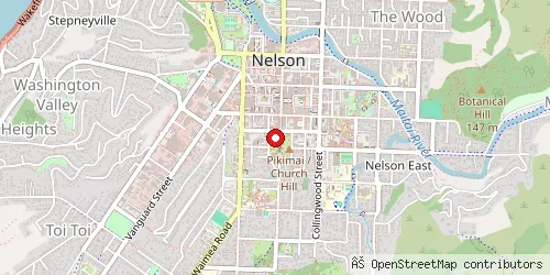 Map showing location of Nelson Church Steps
